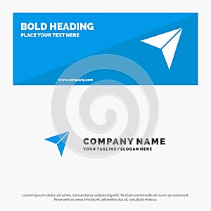 Map, Pin, Marker, Mail SOlid Icon Website Banner and Business Logo Template