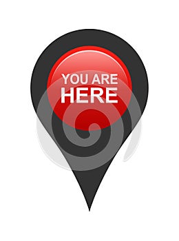 Map pin marker pointer. you are here sign