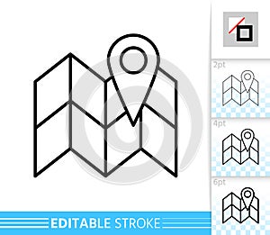 Map pin navigation simple thin line vector icon