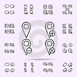 map, pin, plus, remove, minus sign icon. web icons universal set for web and mobile