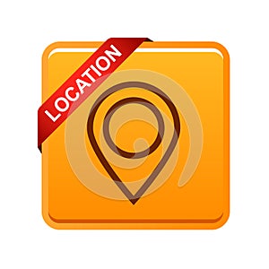 Map pin pointer icon button