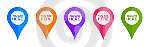 Map pin pointer. you are here sign