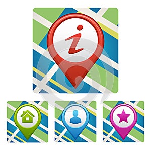 Map pin style modern icon, pointer minimal vector symbol, marker sign.
