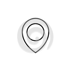 Map pin symbol. Location line icon. Pointer linear sign. Vector illustration