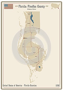 Map of Pinellas County in Florida photo