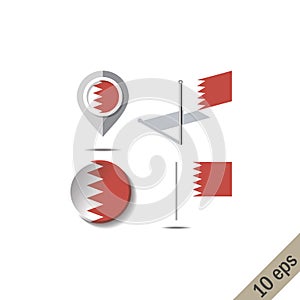 Map pins with flag of BAHRAIN