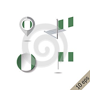 Map pins with flag of NIGERIA