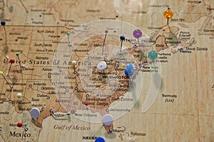 Map with pins photo