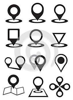 Map Pins Vector Icon Set