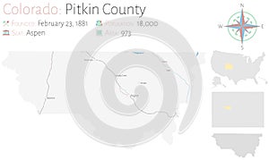 Map of Pitkin County in Colorado