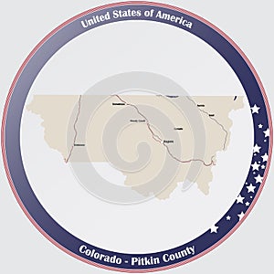 Map of Pitkin County in Colorado