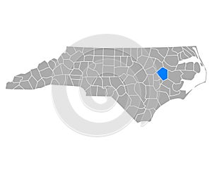 Map of Pitt in North Carolina