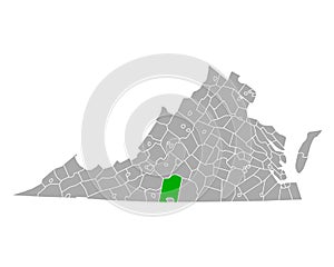 Map of Pittsylvania in Virginia