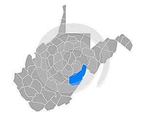 Map of Pocahontas in West Virginia