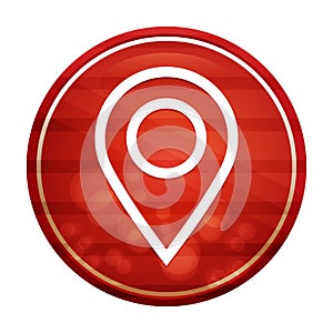 Map point icon realistic diagonal motion red round button illustration