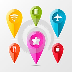 Map pointer 3d pin. Vector illustration