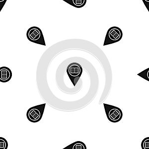 Map pointer with book pattern seamless black
