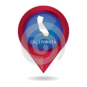 Map pointer with california state. Vector illustration decorative design
