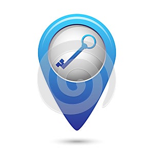 Map pointer with closed lock icon