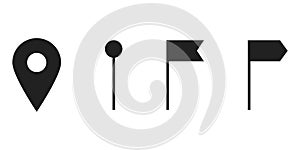 Map pointer collection. Map pin vector flat set