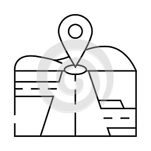 map pointer courier line icon vector illustration