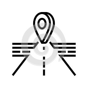 map pointer courier line icon vector illustration