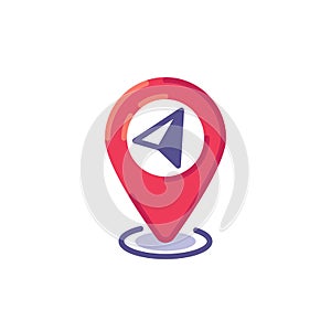 Map pointer cursor flat icon
