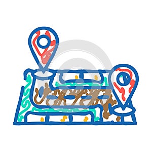 map pointer delivery icon doodle illustration