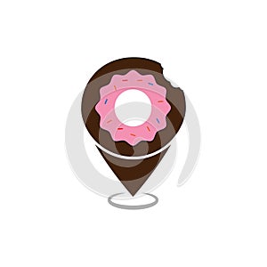 Map pointer donut vector design template illustration