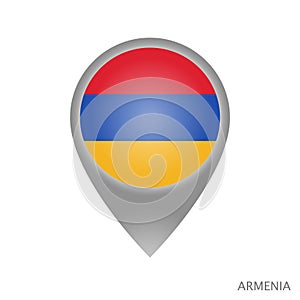 Map pointer with flag of Armenia