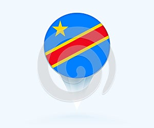 Map pointer with flag of DR Congo