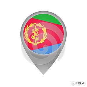 Map pointer with flag of Eritrea