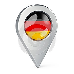 Map pointer with flag of Germany, 3D rendering