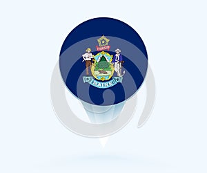 Map pointer with flag of Maine