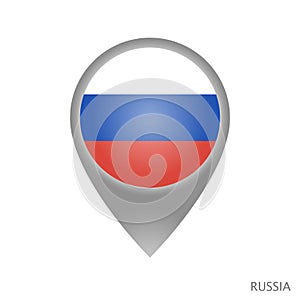 Map pointer with flag of Russia