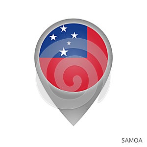 Map pointer with flag of Samoa