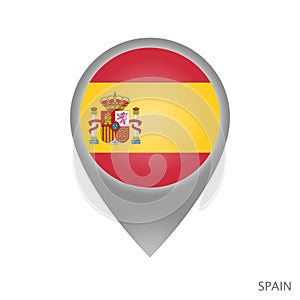 Map pointer with flag of Spain