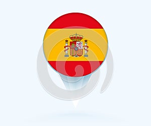 Map pointer with flag of Spain