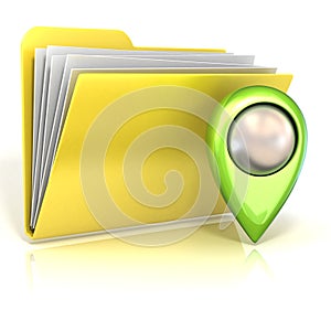 Map pointer and folder icon