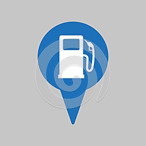 Map pointer with gas station icon