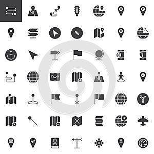 Map pointer, gps marker vector icons set