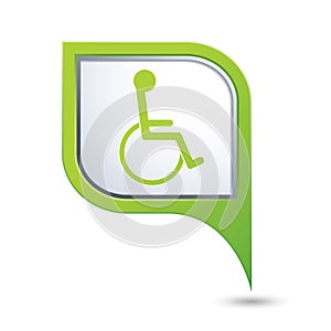 Map pointer with handicap icon