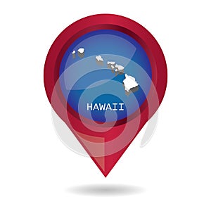 Map pointer with hawaii state. Vector illustration decorative design