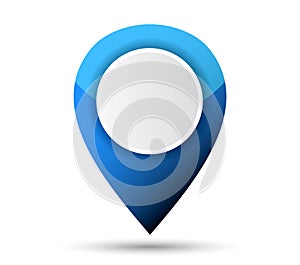 Map pointer icon. Glossy illustration