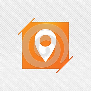 Map pointer icon. GPS location symbol.