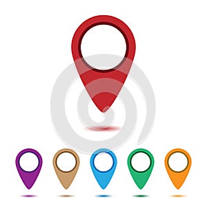 Map pointer icon. GPS location symbol. Flat design style.