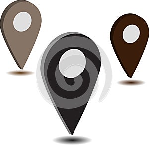 Map pointer icon. GPS location symbol. Flat design. Vektor illustration.