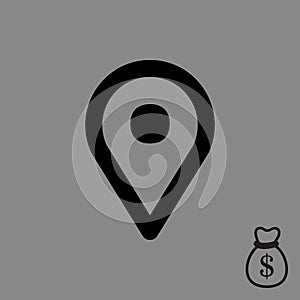 Map pointer icon stock vector illustration flat design