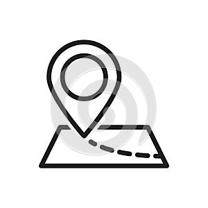 Map pointer icon vector illustration. GPS location symbol with with pin pointer for graphic design, logo, web site, social media,