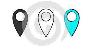 Map pointer icons. GPS location symbols. Navigation pointer icons. Vector illustration